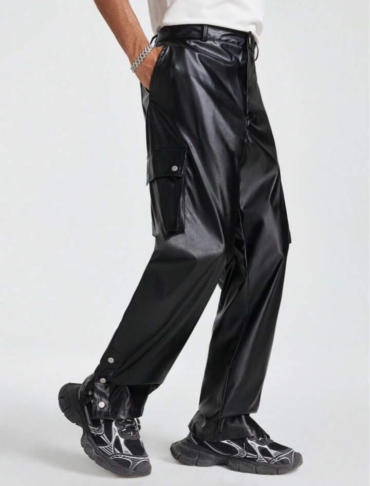 Men's Solid Color Straight Fit Cargo Pants Fall/Winter